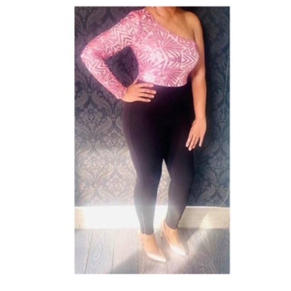 Sequins one Sleeve Jumpsuit